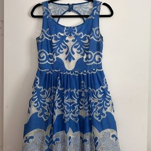 Anthropologie Tracy Reese Plenty tea dress 4P petite Azure Lace dress